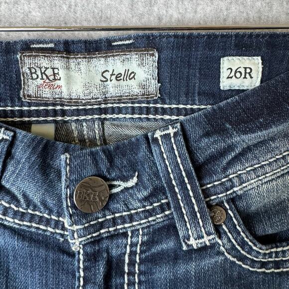 BKE Stella Bootcut Dark Wash Jeans Women’s 26 Thick Stitch Western Y2K Retro - Picture 3 of 13
